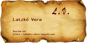 Latzkó Vera névjegykártya